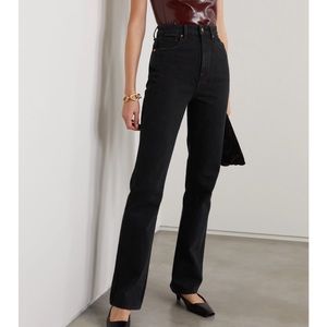 KHAITE Danielle high-rise straight-leg jeans black sz 25